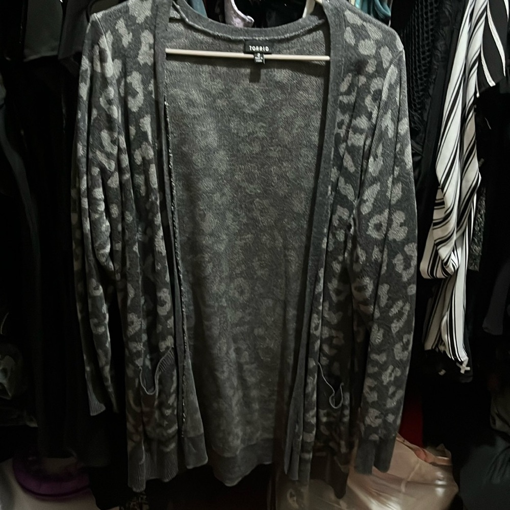 Torrid Grey Cheetah Cardigan
